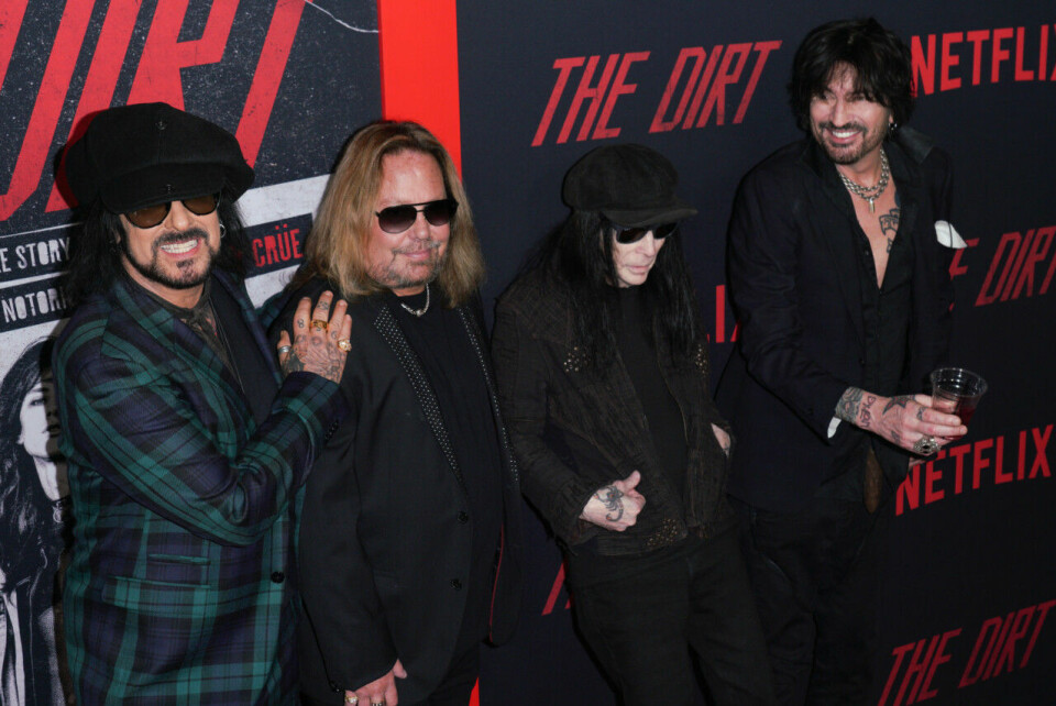 Mötley Crüe på premiären av The Dirt i Los Angeles. Mötley Crüe på premiären av The Dirt i Los Angeles.