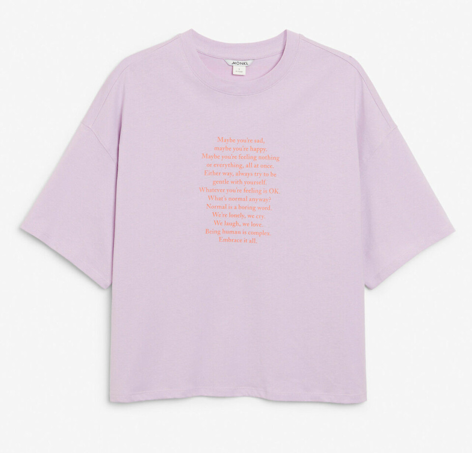Monki vill få oss att prata mer om hur vi mår – släpper t-shirt med tryck