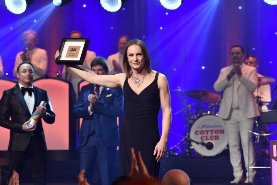 2019 vann Caroline Farberger pris i kategorin ”Årets HBTQ-person” på QX-galan. Foto: Karin Törnblom/TT 2019 vann Caroline Farberger pris i kategorin ”Årets HBTQ-person” på QX-galan. Foto: Karin Törnblom/TT