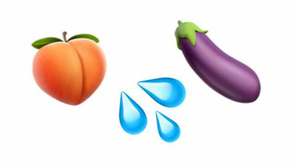 Persika, vatten och äggplanta? Eller rumpa, ejakulation och erigerad penis? Persika, vatten och äggplanta? Eller rumpa, ejakulation och erigerad penis?