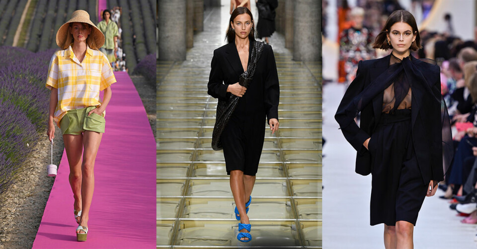Jacquemus, Bottega Veneta, Valentino. Jacquemus, Bottega Veneta, Valentino.