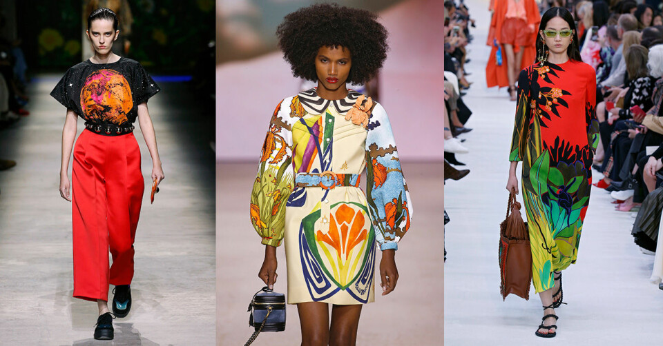 Christopher Kane, Louis Vuitton, Valentino. Christopher Kane, Louis Vuitton, Valentino.