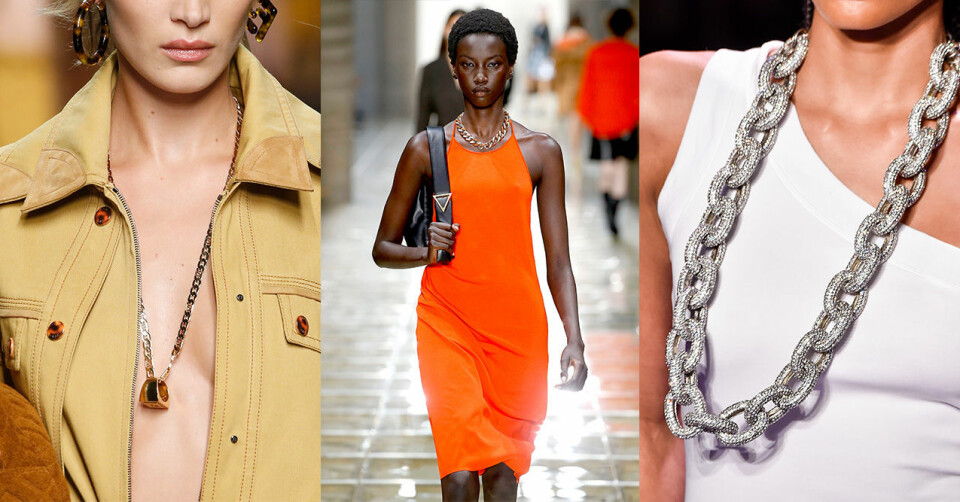 Fendi, Bottega Veneta och Brandon Maxwell visade upp kedjor inför våren och sommaren 2020. Fendi, Bottega Veneta och Brandon Maxwell visade upp kedjor inför våren och sommaren 2020.