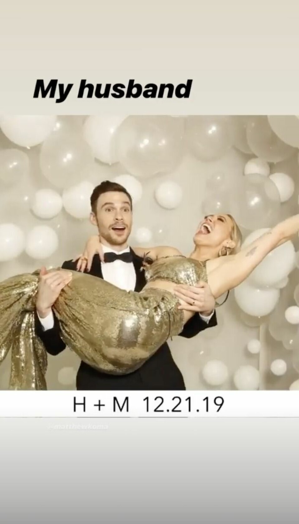 Duff lade upp en story från bröllopsfesten. Duff lade upp en story från bröllopsfesten.