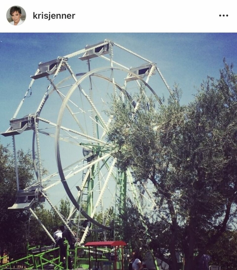 Festivalen hade ett eget pariserhjul. Bilden postades av mormor Kris Jenner på Instagram. Festivalen hade ett eget pariserhjul. Bilden postades av mormor Kris Jenner på Instagram.