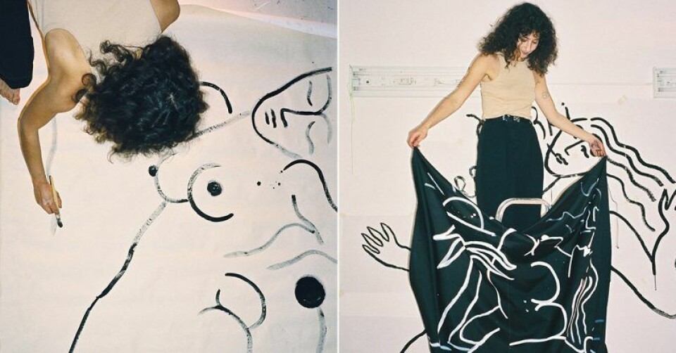 Konstnären Alexandra Karpilovski står bakom mönstret på By Malene Birger och Swedish Stockings strumpbyxor. Konstnären Alexandra Karpilovski står bakom mönstret på By Malene Birger och Swedish Stockings strumpbyxor.