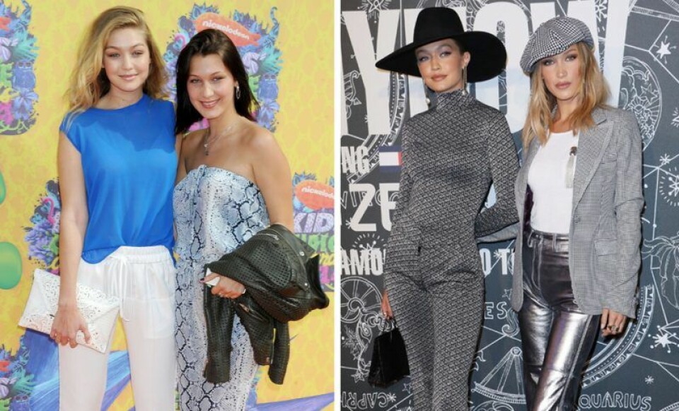 Gigi och Bella Hadid 2014 vs i dag. Gigi och Bella Hadid 2014 vs i dag.