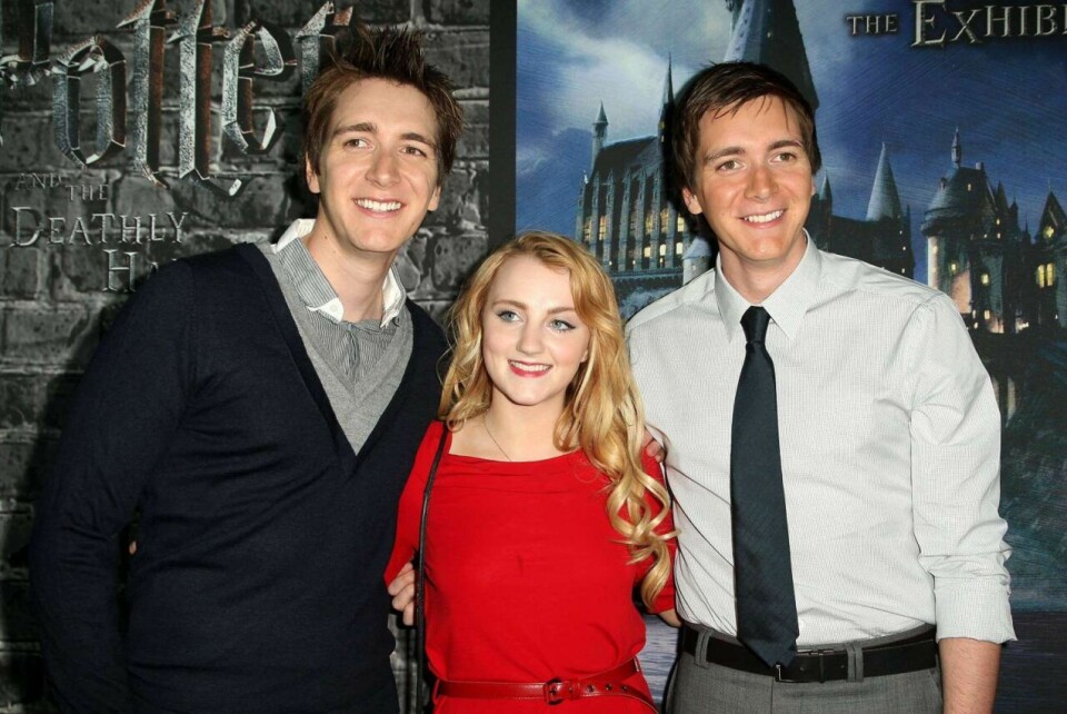 James Phelps, Oliver Phelps och Evanna Lynch år 2011. James Phelps, Oliver Phelps och Evanna Lynch år 2011.