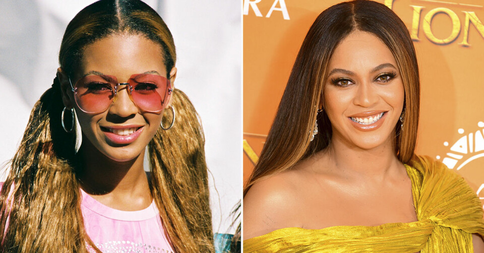 Beyoncé Knowles som 18-åring och medlem av Destiny’s Child till vänster, och 38-årig solodrottning till höger. Beyoncé Knowles som 18-åring och medlem av Destiny’s Child till vänster, och 38-årig solodrottning till höger.