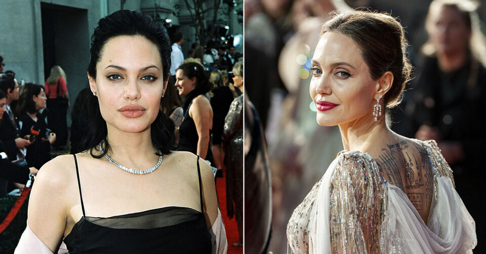 Hollywoodstjärnan Angelina Jolie 24 vs 44 år gammal. Hollywoodstjärnan Angelina Jolie 24 vs 44 år gammal.