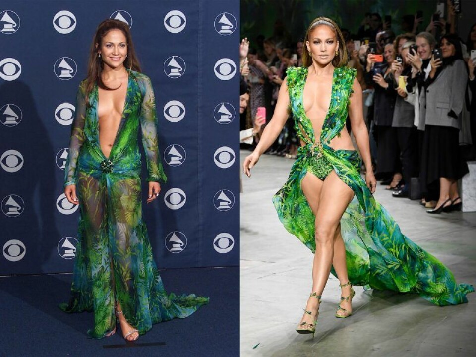Jennifer Lopez, Grammy Awards 2000.                                                Jennifer Lopez Versace SS visning 2019 Jennifer Lopez, Grammy Awards 2000.                                                Jennifer Lopez Versace SS visning 2019