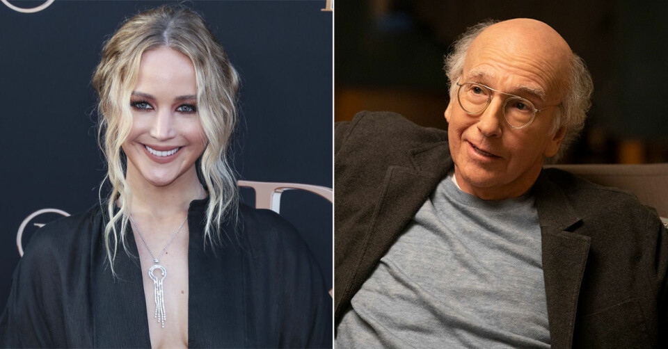 Jennifer Lawrence använder humor för att nå fram till komikern Larry David. Jennifer Lawrence använder humor för att nå fram till komikern Larry David.