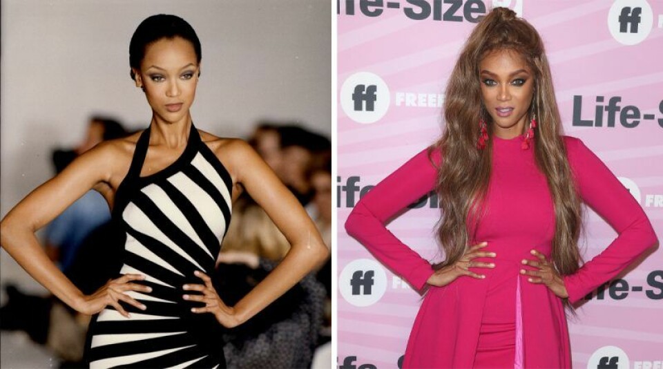 Tyra Banks 1993 v.s. i dag. Tyra Banks 1993 v.s. i dag.