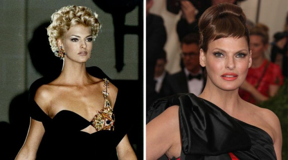 Linda Evangelista 1991 v.s. i dag. Linda Evangelista 1991 v.s. i dag.