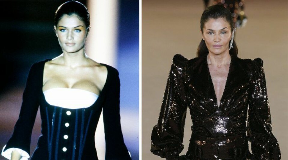 Helena Christensen 1993 v.s. i dag. Helena Christensen 1993 v.s. i dag.