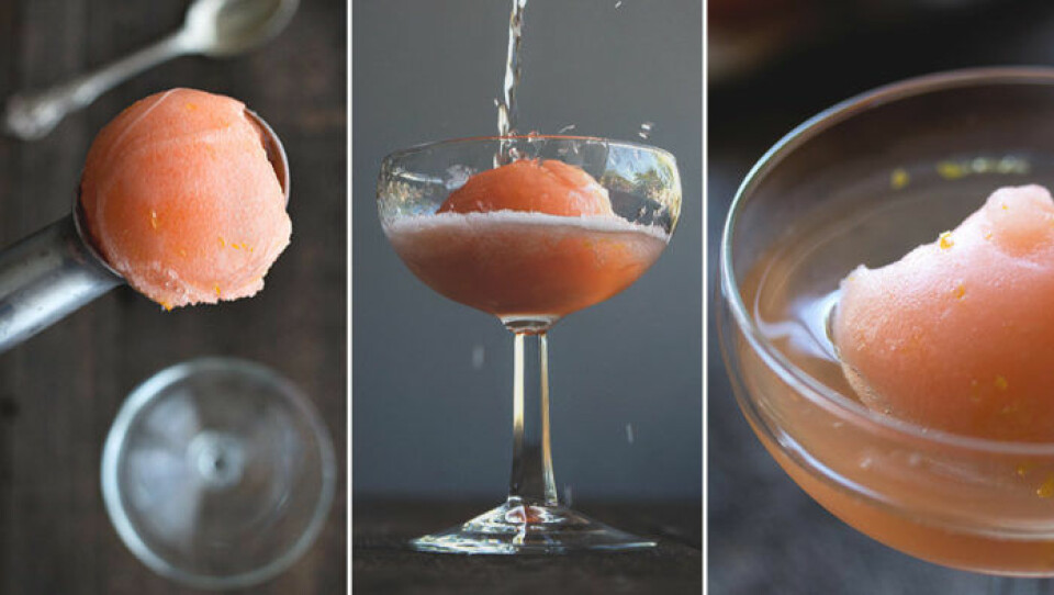 Aperol Spritz-sorbet. Aperol Spritz-sorbet.