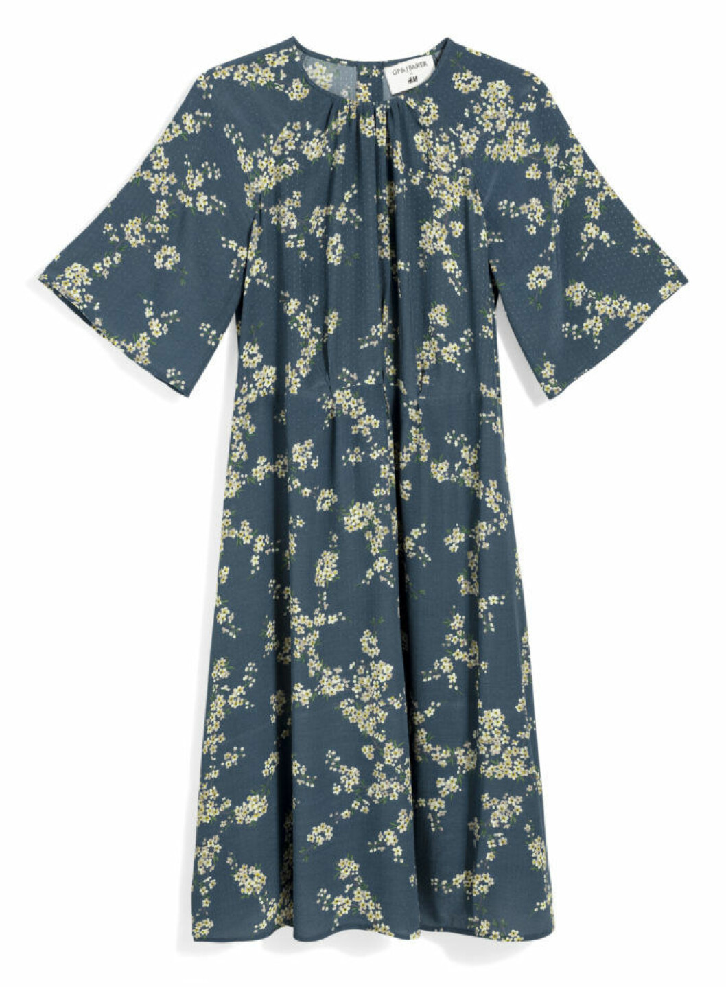 H&M GP & J Baker petrolmönstrad klänning