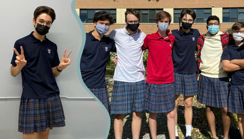 100 tonårskillar kom till skolan i kjol – i protest mot sexism