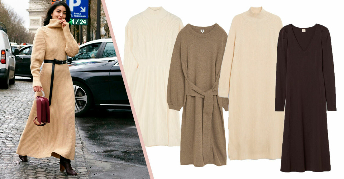 14 stickade klänningar i säsongens trendigaste nyanser