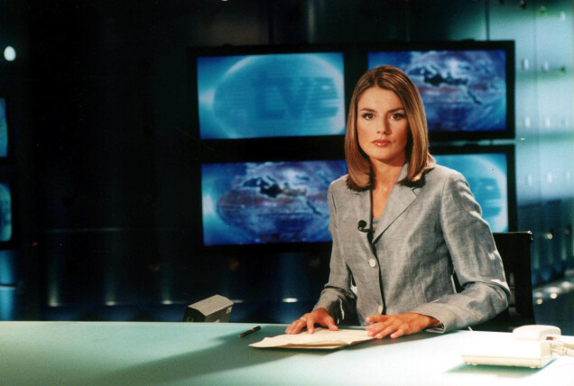 Letizia Ortiz Rocasolano som nyhetsuppläsare 2003. Letizia Ortiz Rocasolano som nyhetsuppläsare 2003.