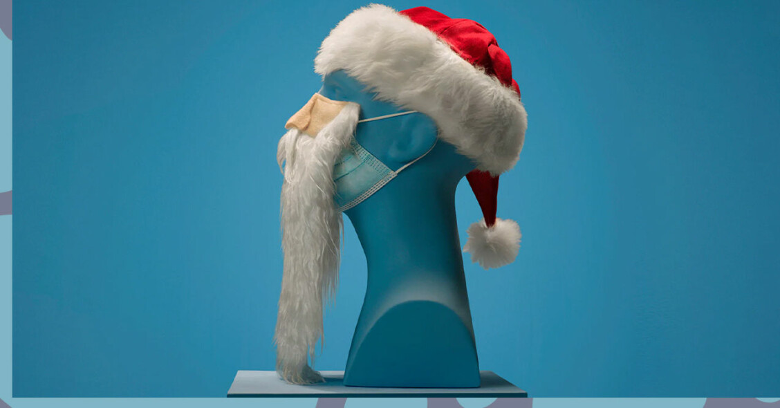 Nu finns tomteskägg med inbyggt munskydd