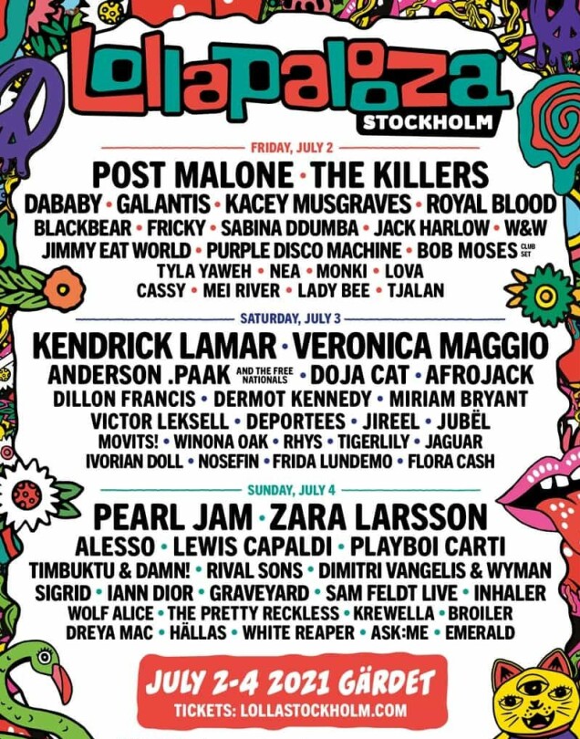 Så blir Lollapalooza 2021 – här är alla bokade artister