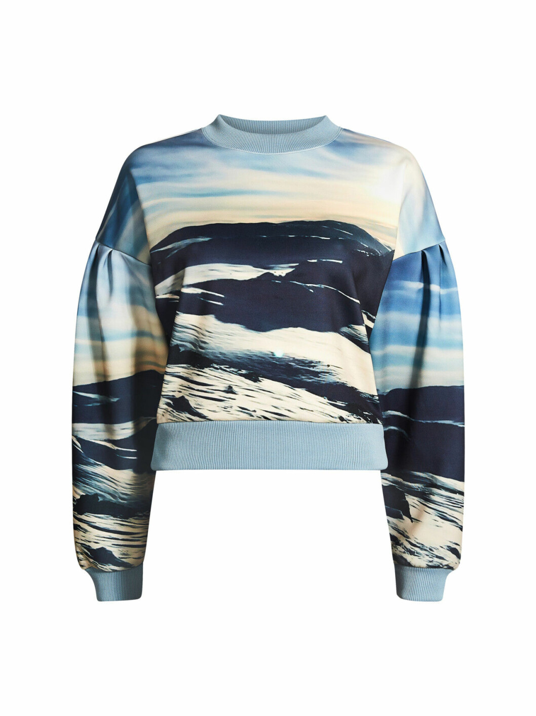 Mönstrad hoodie.