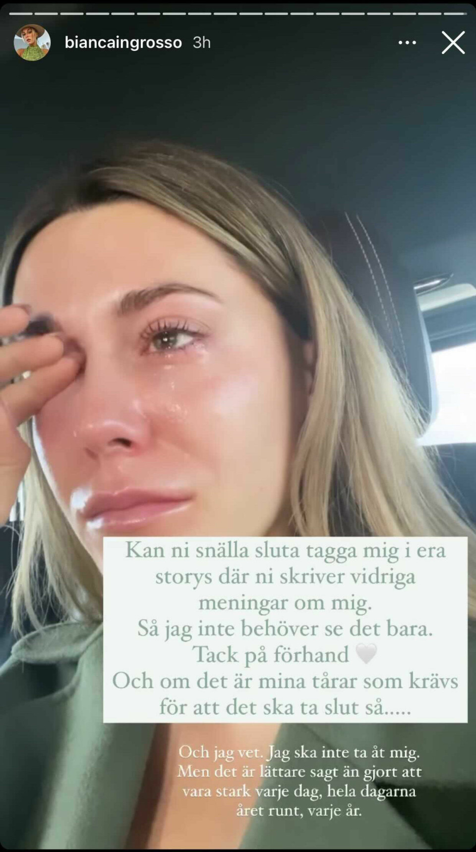 Bianca Ingrosso checkar ut från Instagram efter hatstorm