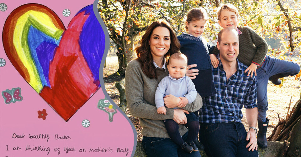 Prins Williams tre barn ritar mors dag-teckningar till prinsessan Diana