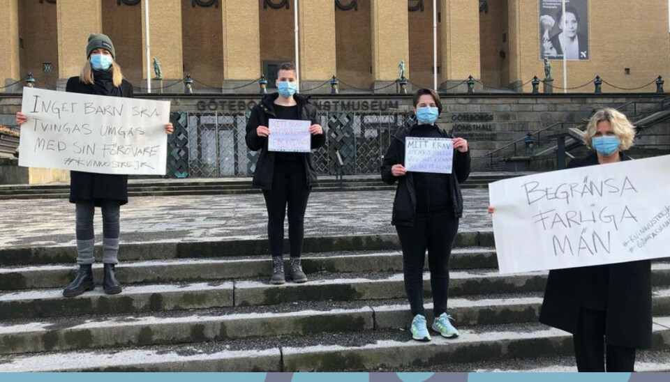 Här är bilderna från Sveriges första kvinnostrejk