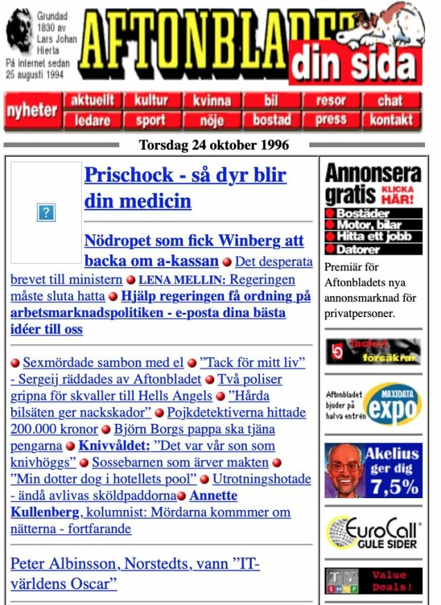 Nostalgi: Så såg sajterna ut när du skaffade dem