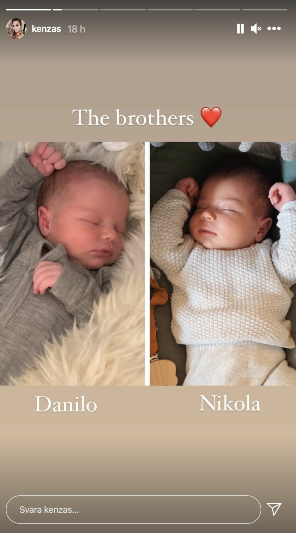 Danilo och Nikola som bebisar. Danilo och Nikola som bebisar.