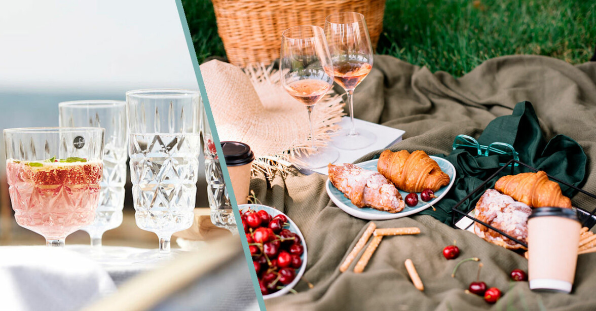 Picknickfilt, korg och fina plastglas – allt du behöver till utflykten