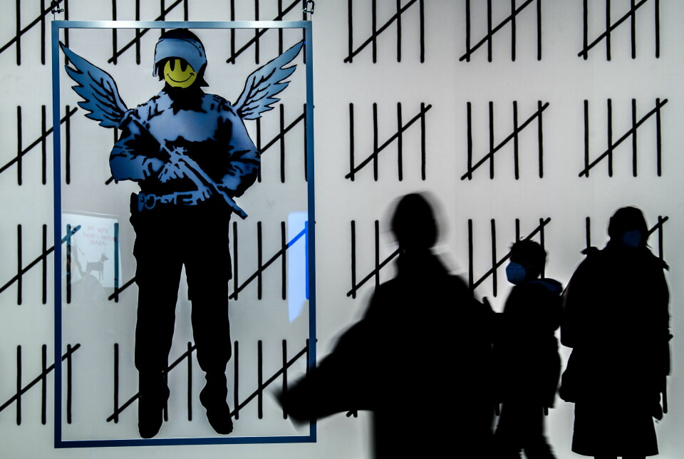 Konstverk av Banksy. Konstverk av Banksy.