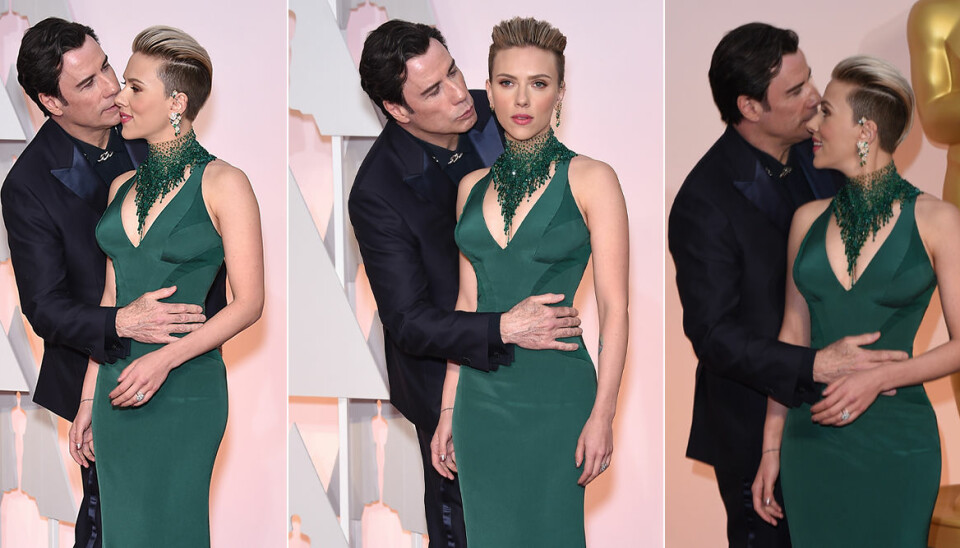 Scarlett dementerade uppgifterna om att Travolta skulle varit obehaglig. Scarlett dementerade uppgifterna om att Travolta skulle varit obehaglig.