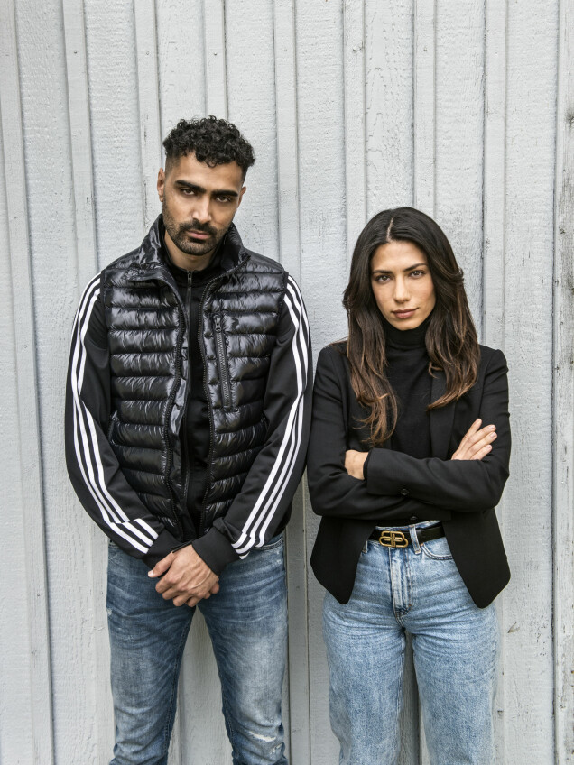 Alexander Abdallah, som spelar Salim, och Evin Ahmad, som spelar Leya, under inspelningen av Snabba cash. Alexander Abdallah, som spelar Salim, och Evin Ahmad, som spelar Leya, under inspelningen av Snabba cash.