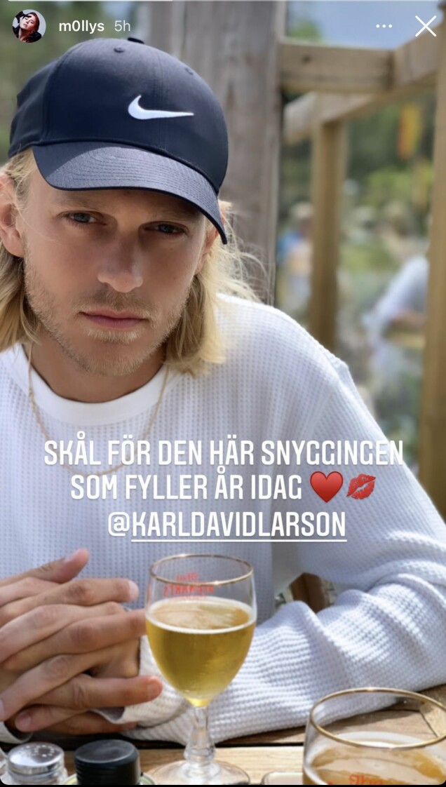 Molly Sandéns fina hälsning till pojkvännen David Larson