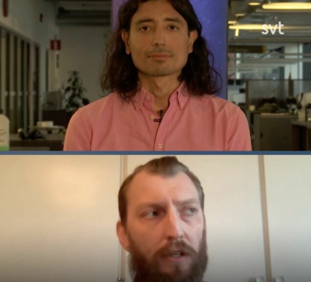 Inti Chavez Perez och Ivar Arpi debatterar i Svt om orden 'kvinna' och 'man' bör slopas inom vården, eller ej. Inti Chavez Perez och Ivar Arpi debatterar i Svt om orden 'kvinna' och 'man' bör slopas inom vården, eller ej.
