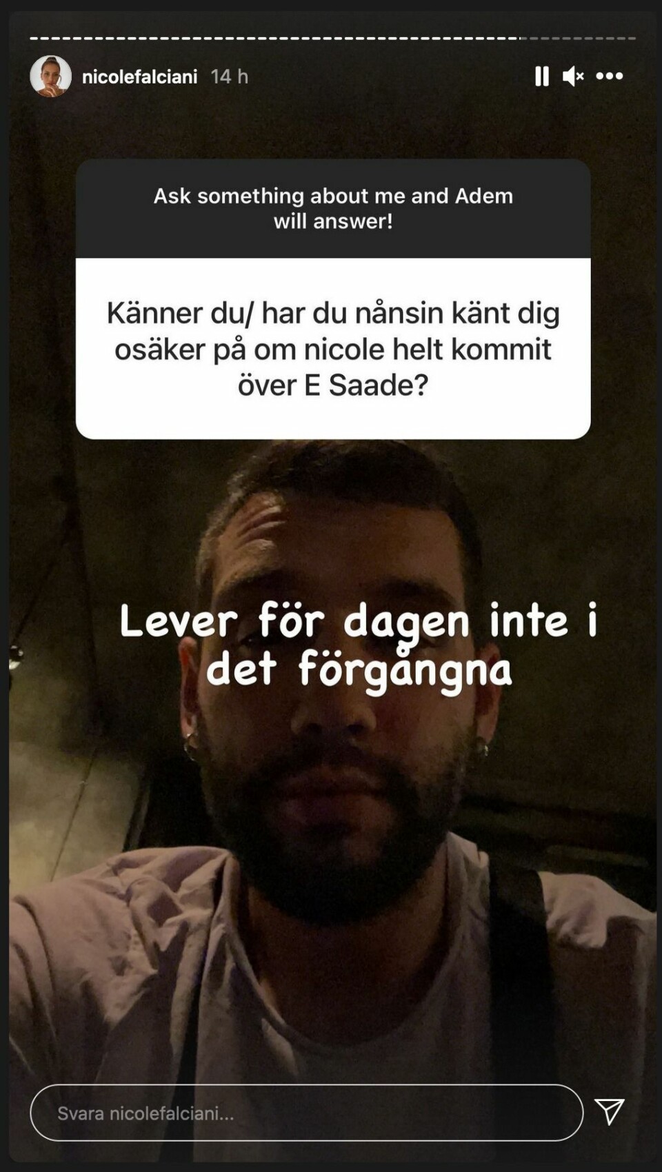 Nicole Falcianis pojkvän Adem om känslorna inför exet Eric Saade