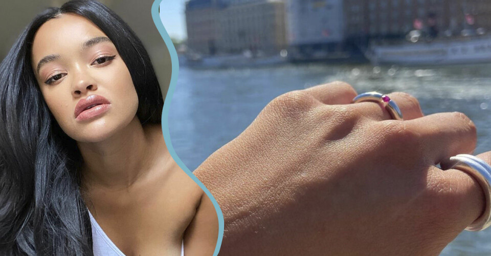 Daniela Rathanas förlovningslycka med Mats Sandahl – visar upp ringen