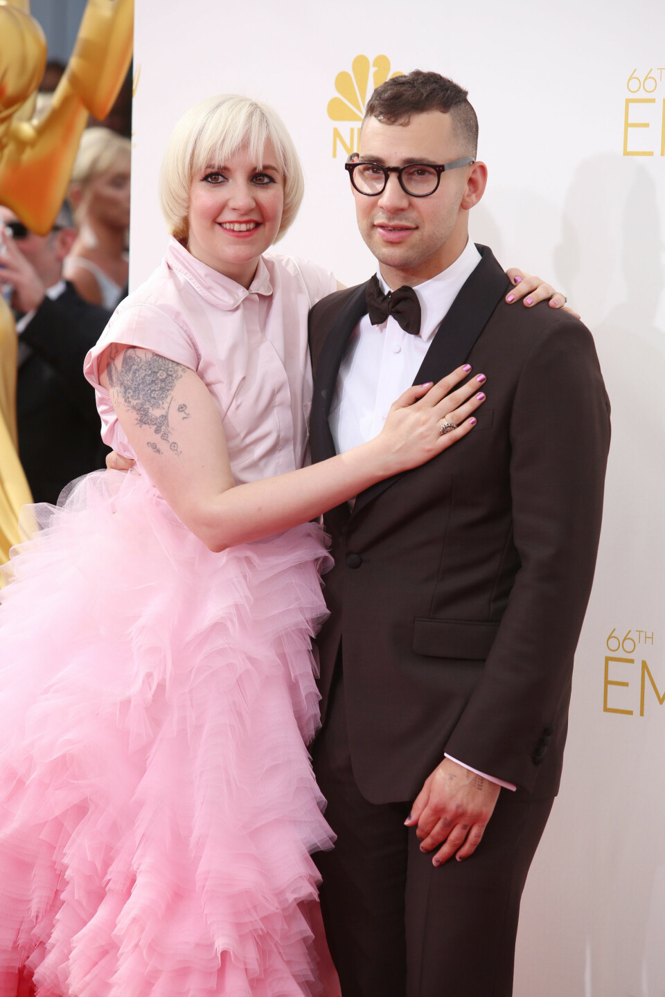 Lena Dunham och exet Jack Antonoff på röda mattan. Lena Dunham och exet Jack Antonoff på röda mattan.