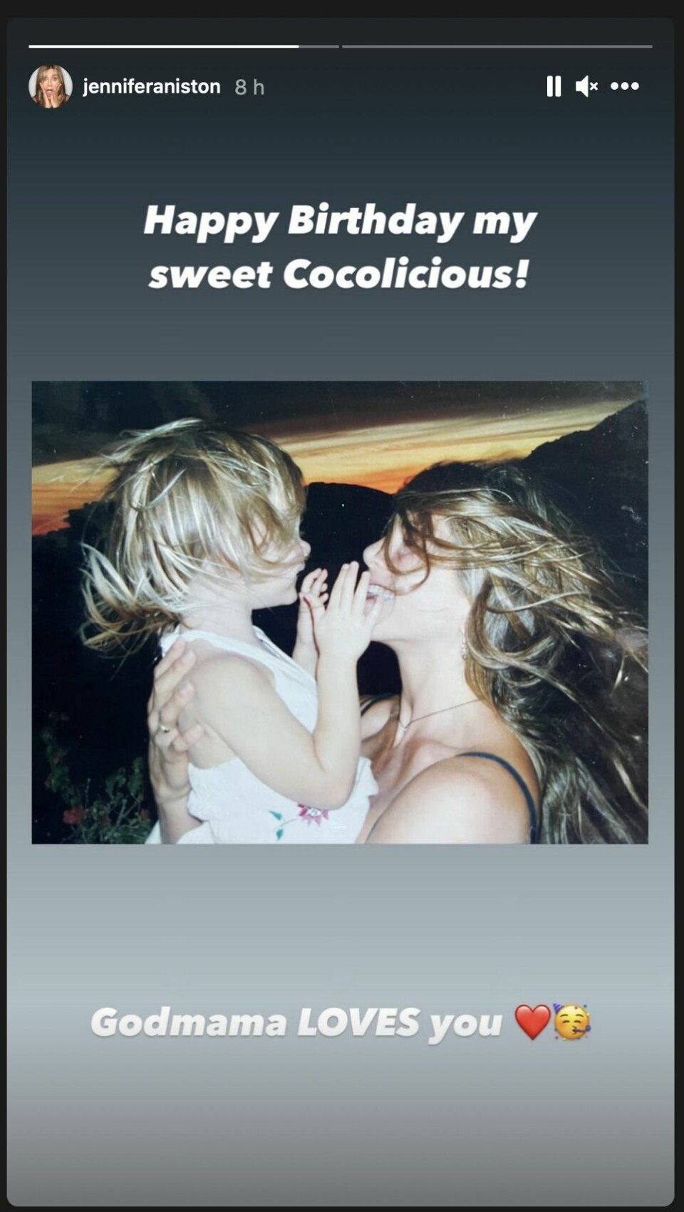 Jennifer Anistons fina inlägg på Cocos födelsedag. Jennifer Anistons fina inlägg på Cocos födelsedag.
