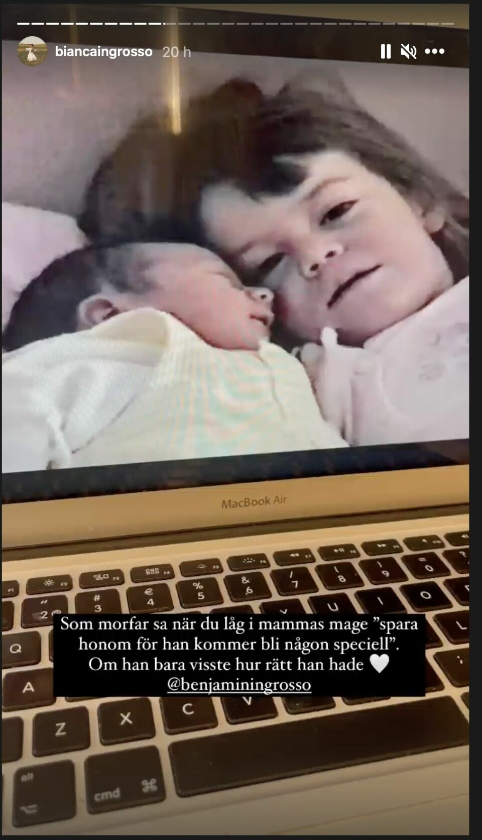 Bianca Ingrossos känslosamma reaktion på lillebror Benjamins sommarprat