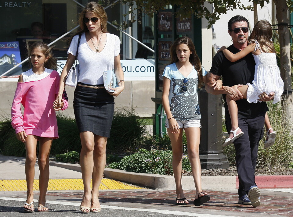 Familjen Stallone på stan. Familjen Stallone på stan.