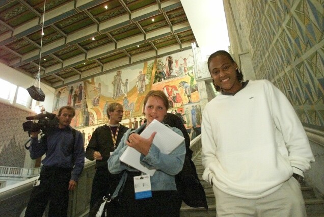 Malin Roos och Marion Jones. Malin Roos och Marion Jones.