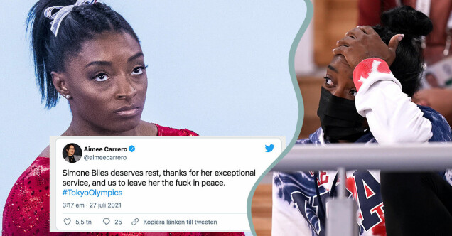 Simone Biles under OS i Tokyo 2021. Foto: TT Simone Biles under OS i Tokyo 2021. Foto: TT