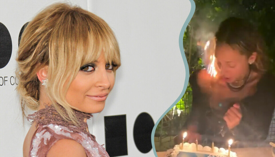Här sätter Nicole Richie eld på sitt hår – se klippet