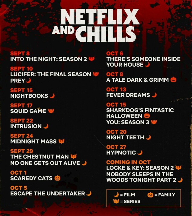 Netflix släpper nya skräckfilmer varje vecka fram till Halloween
