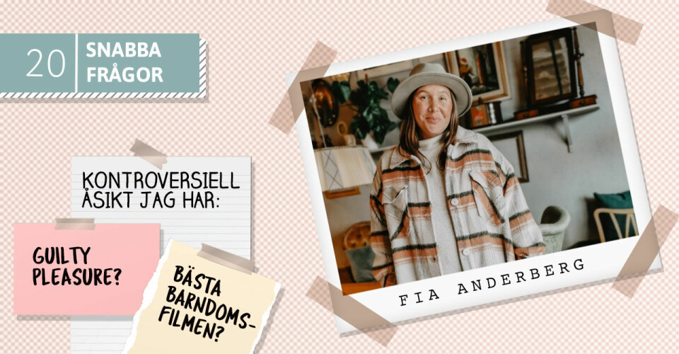 20 snabba frågor just nu – med Fia Anderberg