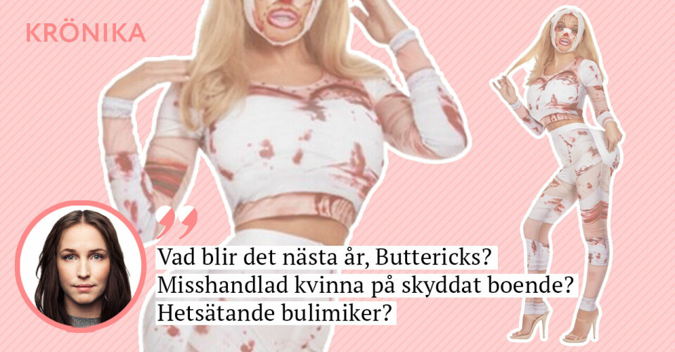 Sofia Börjesson om kritiserade halloween-dräkten: ”Kvinnohat med en hint av femwashing”